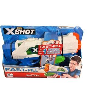 ZURU Xshot fast fill 24 oz summer fun water blaster 34 Ft, new‎ inbox ages 5+ ￼